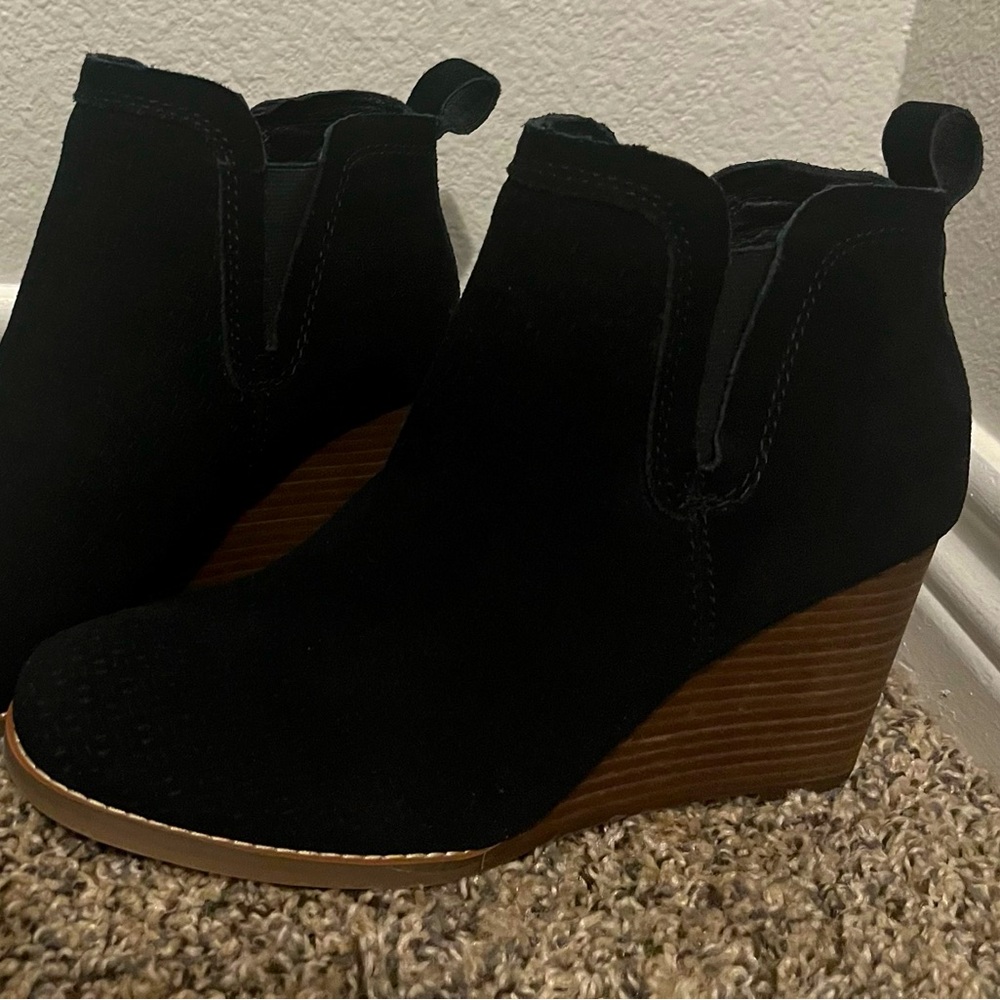Black suede ankle boots